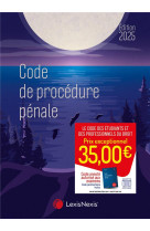 Code de procédure pénale 2025 - jaquette blue lake
